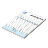 Mini Daily Work Mileage Log Sheet Notepad ノートパッド (回転)