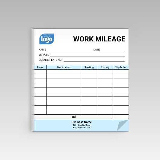 Mini Daily Work Mileage Log Sheet Notepad ノートパッド