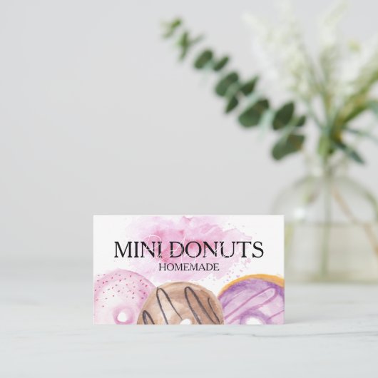 Mini Donuts Baker Bakery Treats Pink 名刺 (スタンド正面)