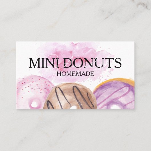 Mini Donuts Baker Bakery Treats Pink 名刺 (正面)