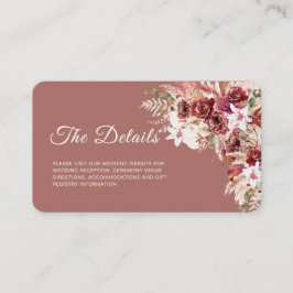 Mini Dusty Rosewood Floral QR Code Insert  エンクロージャーカード