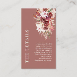 Mini Dusty Rosewood QR Wedding Details  エンクロージャーカード