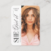 Mini Elegant Timeless Typography Photo Graduation エンクロージャーカード (正面)