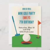 Mini Gold Party Birthy 招待状 (正面)