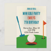 Mini Gold Party Birthy 招待状 (正面/裏面)