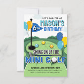 Mini Golf Birthday Invitation, Putt Putt Birthday  招待状 (正面)