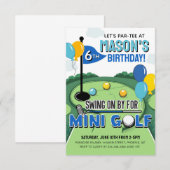 Mini Golf Birthday Invitation, Putt Putt Birthday  招待状 (正面/裏面)