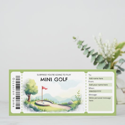 Mini Golf Gift Certificate 招待状 (スタンド正面)