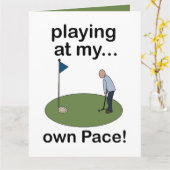 Mini Golf Minigolf Playing At My Own Pace Golfer カード (黄色い花)