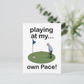 Mini Golf Minigolf Playing At My Own Pace Golfer ポストカード (スタンド正面)