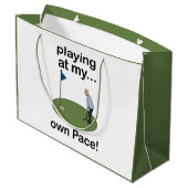 Mini Golf Minigolf Playing At My Own Pace Golfer ラージペーパーバッグ (裏面アングル)