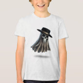Mini Gothic Ghost – Kids Fedora Skull Spirit  トライブレンドＴシャツ (正面)