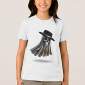 Mini Gothic Ghost – Kids Fedora Skull Spirit  トライブレンドＴシャツ (正面)
