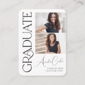 Mini Graceful Elegance 2 Photo Graduation invite エンクロージャーカード (正面)