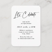 Mini Grad Cap Script Photo Graduation Invite エンクロージャーカード (裏面)