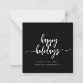 Mini Happy Holidays Script モダン Business QRコード ノートカード (正面)