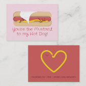 Mini Hot Dog Valentine Card | Light Pink ノートカード (正面/裏面)