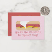 Mini Hot Dog Valentine Card | Light Pink ノートカード (正面/裏面インサイチュ)