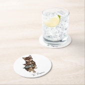 Mini Husky Wedding  ラウンドペーパーコースター (インサイチュ)