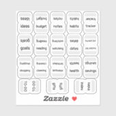 Mini Index Tabs Bujo Functional Planner Labels シール (シート)