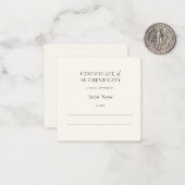 Mini Ivory Certificate of Authenticity for Art ノートカード (正面/裏面インサイチュ)