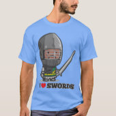 Mini Knight I love swords friends Tシャツ (正面)