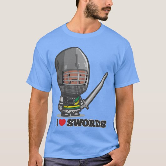 Mini Knight I love swords friends Tシャツ (正面)