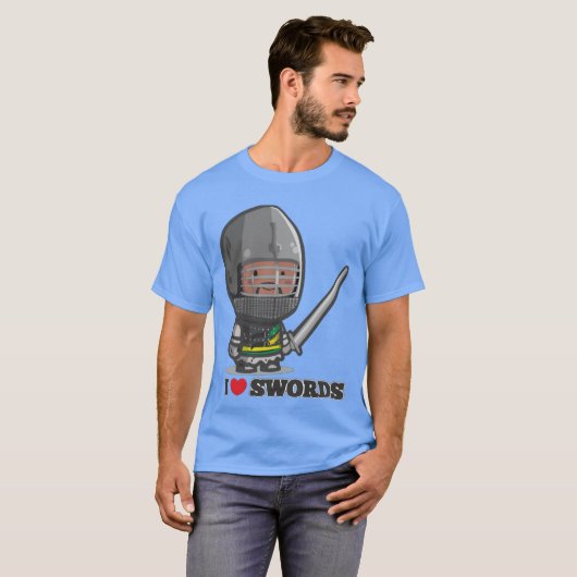 Mini Knight I love swords friends Tシャツ (正面フル)