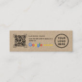 Mini Kraft Paper Google Review Thank You  スキニー名刺 (正面)