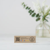 Mini Kraft Paper Google Review Thank You  スキニー名刺 (スタンド正面)