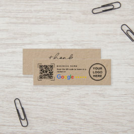 Mini Kraft Paper Google Review Thank You  スキニー名刺