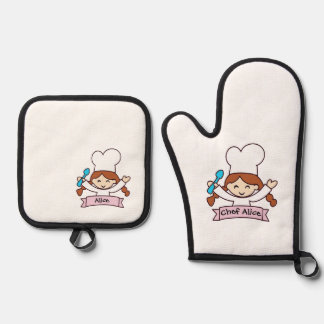 Mini Masterchef Oven Mitt for Little Cooks! 鍋つかみ&鍋敷きセット