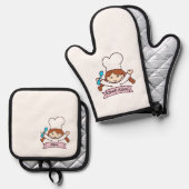Mini Masterchef Oven Mitt for Little Cooks! 鍋つかみ&鍋敷きセット (正面/裏面)