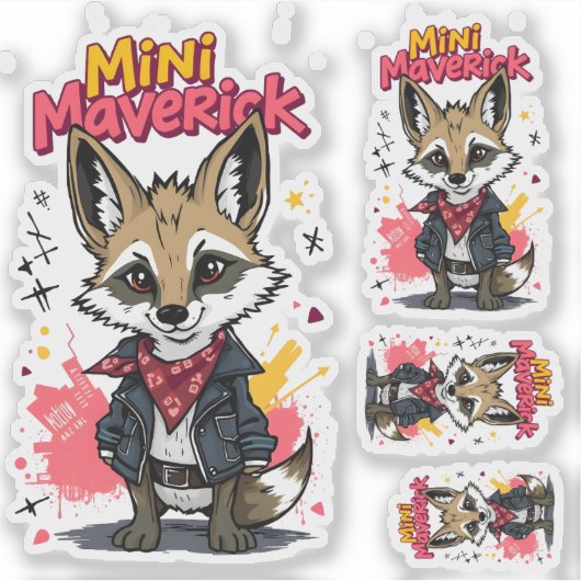 Mini Maverick Cool Rebel Coyote Playground Punk  シール (正面)