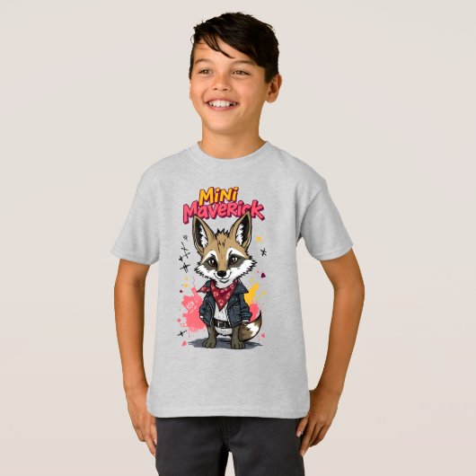 Mini Maverick Cool Rebel Coyote Playground Punk  Tシャツ (正面フル)