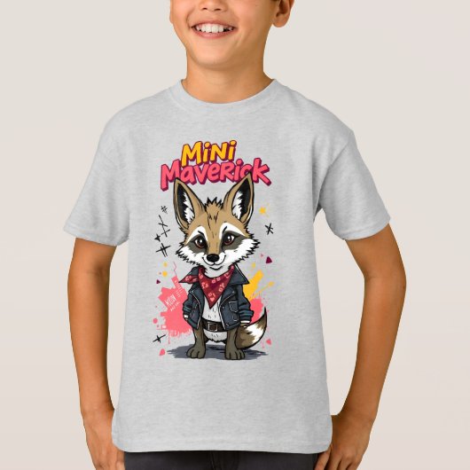Mini Maverick Cool Rebel Coyote Playground Punk  Tシャツ (正面)