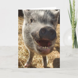 Mini Mini Pigパーソナライズされたグリーティングカード、 カード