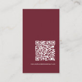 Mini Modern Burgundy Blush QR Code Wedding Details エンクロージャーカード (裏面)