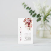 Mini Modern Dusty Rosewood QR Wedding Details エンクロージャーカード (スタンド正面)