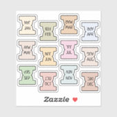 Mini Monthly Index Tab Pastel Bujo Planner Folded  シール (シート)