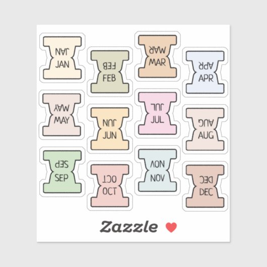 Mini Monthly Index Tab Pastel Bujo Planner Folded  シール (シート)