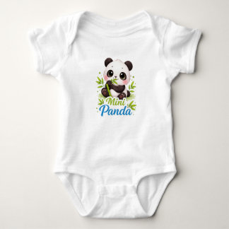Mini Panda Baby Bodysuit – Cute Panda Cub with Bam ベビーボディスーツ