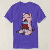 Mini Pig Drinking Wine Pet Premium  Tシャツ (デザイン正面)