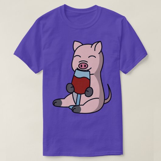 Mini Pig Drinking Wine Pet Premium  Tシャツ (デザイン正面)