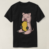 Mini Pig Eating A Taco Pet Premium  Tシャツ (デザイン正面)