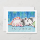 Mini Pigs Piglets Valentine's Day Flat Card (正面)