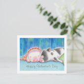 Mini Pigs Piglets Valentine's Day Flat Card (スタンド正面)