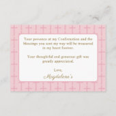 Mini Pink Cross Confirmation Thank You エンクロージャーカード (裏面)