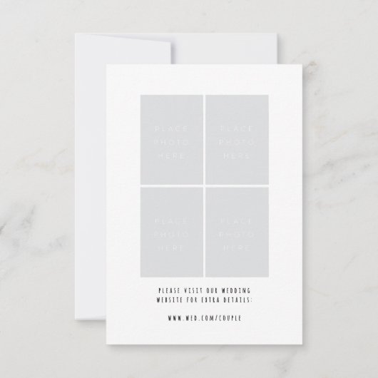 Mini pink whimsical bow multi photo 出欠カード (裏面)