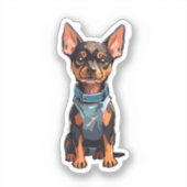 Mini Pinscher Dinámico: Un Torbellino de Energía シール (正面)